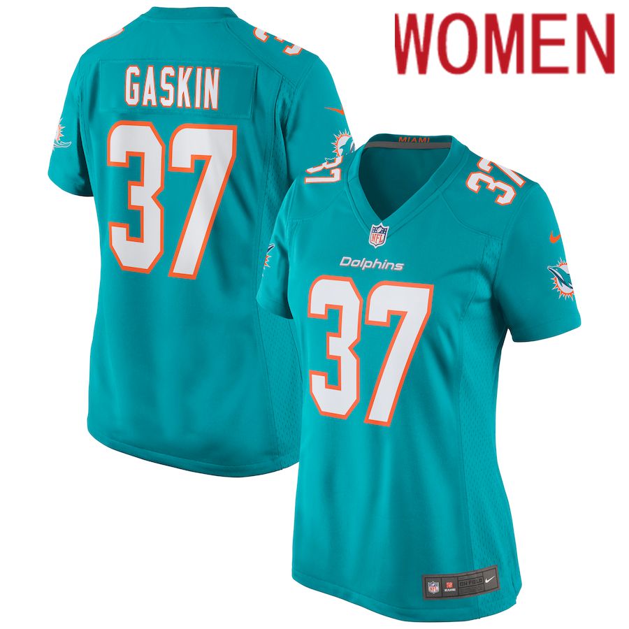 Women Miami Dolphins #37 Myles Gaskin Nike Green Game NFL Jersey->women nfl jersey->Women Jersey